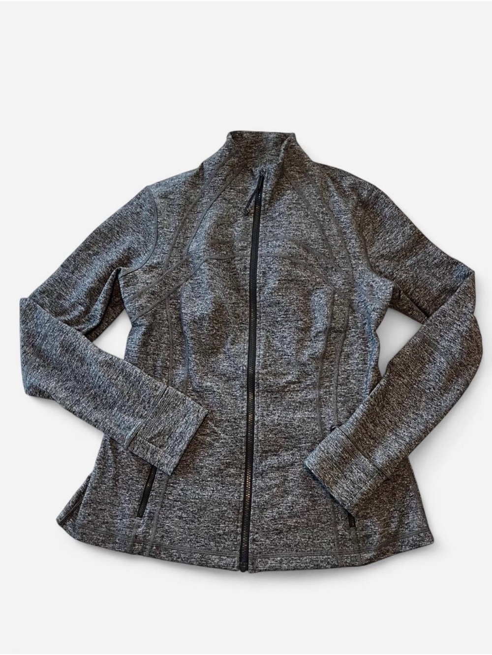 Lululemon Define Jacket Heathered Black Gray Luon Full Zip Women’s Size 16